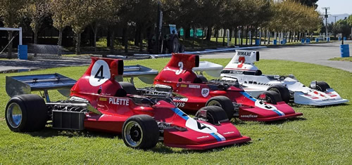 The three Lola T430s lined up in chassis number order at Christchurch in October 2007 following the reconstruction of HU2.  Copyright Warbirds Photography 2007.  Used with permission.