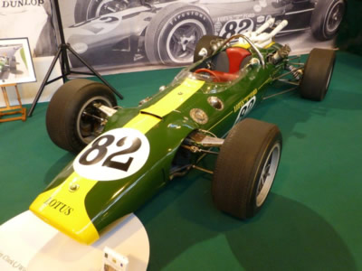 The Lotus 38 on the Classic Team Lotus stand at the NEC in January 2015. Copyright Ian Blackwell 2015. Used with permission.