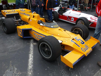 Aaron Lewis's McLaren M16C at the Historic Indycar Exhibition in 2017. Copyright Ian Blackwell 2017. Used with permission.