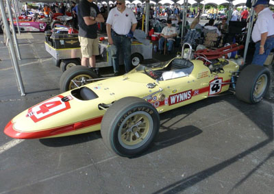The 1965 #4 Watson of William Davis at the 2017 Indycar Historic Exhibition. Copyright Ian Blackwell 2017. Used with permission.