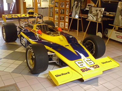 Jacques Dresang's ex-Donohue 1972 Eagle on display at the International Motor Racing Research Centre in July 2014. Copyright Allen Brown 2014. Used with permission.