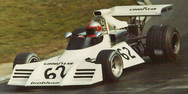 John Watson's ill-fated debut in the prototype Brabham BT42 at the 1973 Race of Champions.  He was badly injured when the car's throttle stuck open. Copyright Richard Bunyan 2007. Used with permission.