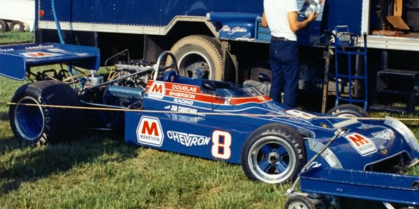 Peter Gethin's Marathon Oils Chevron B24 in the paddock at Mid-Ohio in 1973. Copyright Terry Capps 2013. Used with permission.