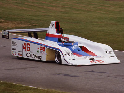 John Morton in the CGI Racing Frissbee at Mid-Ohio in 1982. Copyright Terry Capps 2014. Used with permission.