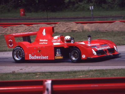 Stephen South in the Budweiser Newman Lola T530 at Mid-Ohio in 1980. Copyright Terry Capps 2014. Used with permission.