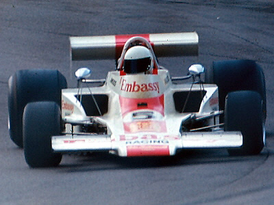 Keith Holland in the Embassy Lola T332 at Mallory Park in July 1974. Copyright Alan Cox. Used with permission.