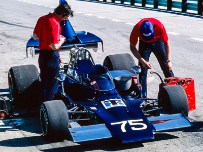 Bob Nagel's Lola T332 in the pits at Road America in 1976. Copyright Richard Deming 2017. Used with permission.