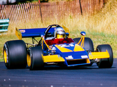 Vic Todia in his McLaren M22 during practice at Road America in August 1976. Copyright Richard Deming 2017. Used with permission.