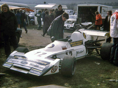 Vern Schuppan in his Falconer-bodied March 722 at Mallory Park in 1973. Copyright Stuart Dent 2006. Used with permission.