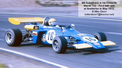 Bill Gubelmann in his championship-winning March 722 at Snetterton in May 1972. Copyright Mike Dixon 2012. Used with permission. Bill Gubelmann in his championship-winning March 722 at Snetterton in May 1972. Copyright Mike Dixon 2012. Used with permission.