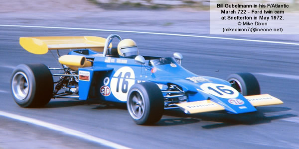 Bill Gubelmann in his championship-winning March 722 at Snetterton in May 1972.  Copyright Mike Dixon 2012.  Used with permission.