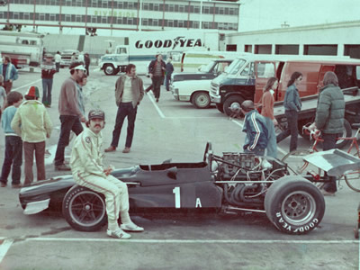 Jerome Dunwoody with his Lola T140 in the paddock at Riverside. Copyright Jerome Dunwoody 2014. Used with permission.