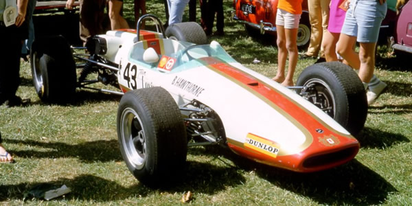 Bert Hawthorne's Brabham BT21 at the New Zealand Grand Prix in 1969. Copyright Mike Feisst 2009. Used with permission.
