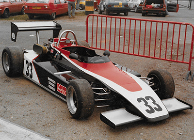 David Proctor's Monoposto Formula Brabham BT38C in the Mallory Park paddock in 1985. Copyright Ted Walker 2021. Used with permission.