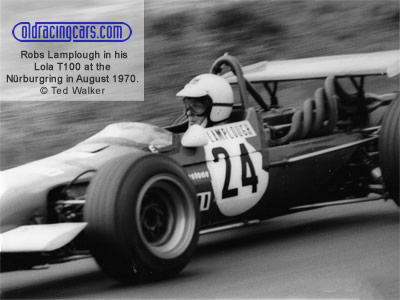 Robs Lamplough in his Lola T100 at the Nürburgring in August 1970. Copyright Ted Walker 2020. Used with permission.