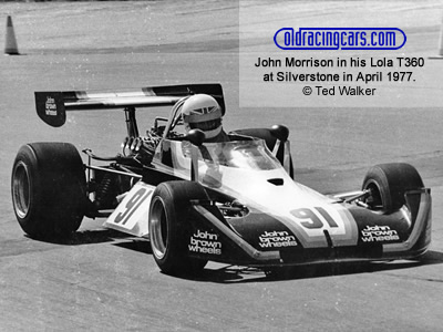 John Morrison in his Lola T360 at Silverstone in April 1977. Copyright Ted Walker 2019. Used with permission.