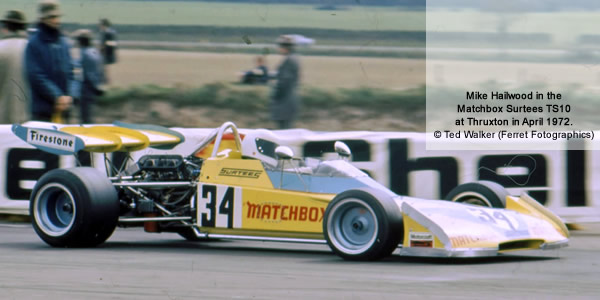 Mike Hailwood in the works Surtees TS10 at Thruxton in 1972. Copyright Ted Walker 2013.  Used with permission.