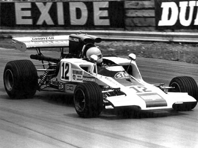 Alan Rollinson in T300 HU9 at the Oulton Park Gold Cup in 1972. Copyright Ted Walker 2002. Used with permission.