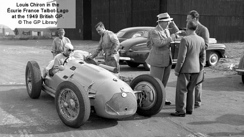 Louis Chiron in the Écurie France Talbot-Lago at the 1949 British GP.  Copyright The GP Library 2011.  Used with permission.