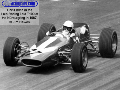 Chris Irwin in the Lola Racing Lola T100 at the Nürburgring in 1967. Copyright Jim Hawes 2020. Used with permission.