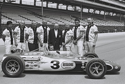 Bobby Unser in his 1968 Indy 500 winner. Part of the Dave Friedman collection. Licenced by The Henry Ford under Creative Commons licence Attribution-NonCommercial-NoDerivs 2.0 Generic. Original image has been cropped.