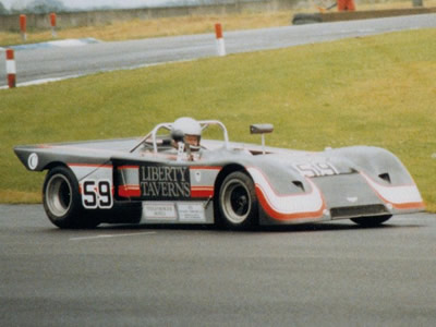 Andrew Marler in his Chevron B19 at Donington Park in July 1987. Copyright Jeremy Jackson 2009. Used with permission.