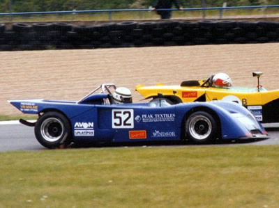 Mike Wrigley in his Chevron B19 at Donington Park in May 1995. Copyright Jeremy Jackson 2009. Used with permission.