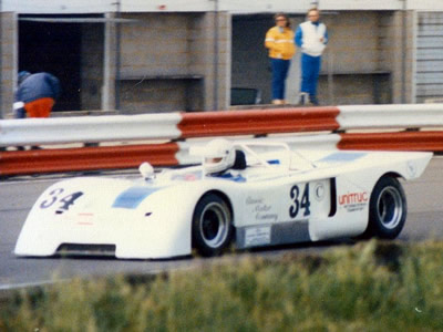 Richard Eyre in his Chevron B19 at Silverstone in June 1986. Copyright Jeremy Jackson 2009. Used with permission.