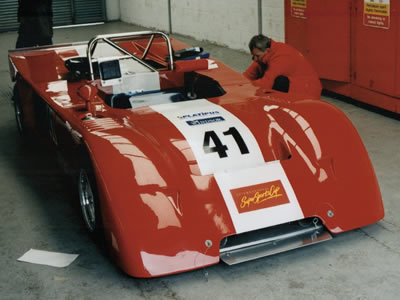 Stephen Gibson's Chevron B19 at Silverstone in May 1997. Copyright Jeremy Jackson 2009. Used with permission.