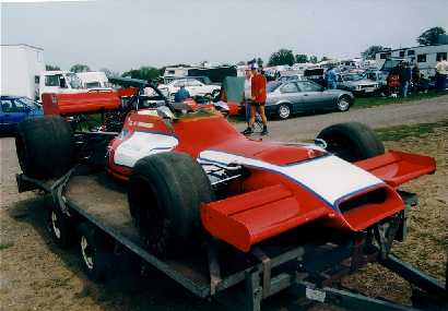 McRae GM1 014 in the paddock at Mallory Park 2 May 1994. Copyright Jeremy Jackson 2003. Used with permission.