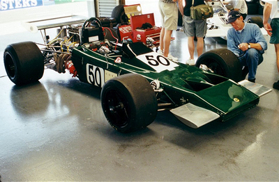 Helmut Dango's Lotus 70 at Silverstone in July 2000. Copyright Jeremy Jackson 2003. Used with permission.
