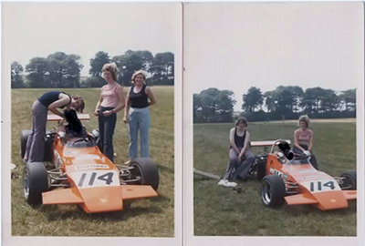 Two snaps of Geoff Lambert's Brabham BT38C in 1973. Copyright John Lambert 2021. Used with permission.