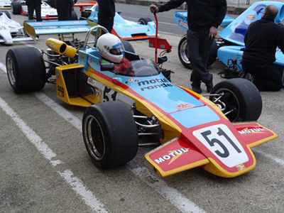 Andrew Hibberd in the family Brabham BT38 at Silverstone in October 2015. Copyright Keith Lewcock 2021. Used with permission.