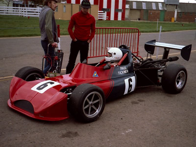 Paul Tickner's March 713M, seen here at Silverstone in 1985 looking a lot like a 733. Copyright Keith Lewcock 2019. Used with permission.