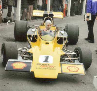 Gijs van Lennep and T330 HU18 at Brands Hatch 1973. Copyright Simon Lewis 2004. Used with permission.