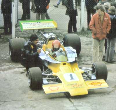 Gijs van Lennep and T330 HU18 at Snetteron 1973. Copyright Simon Lewis 2004. Used with permission.