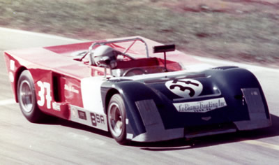Pete W LoBianco in the family Chevron B19 at the 1976 SCCA Runoffs. Copyright Pete W. LoBianco 2009. Used with permission.