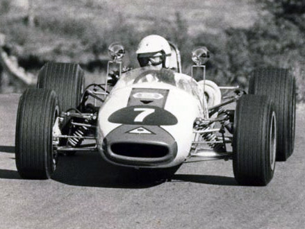 Wayne Spears in Pete Roberts' Brabham BT21C in late 1969 or early 1970. Copyright John Lo Bosco 2020. Used with permission.