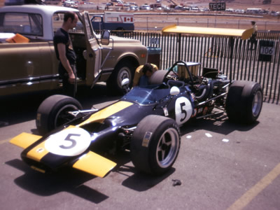 Gregg Young's McLaren M10B at its first appearance - Laguna Seca June 1970. Copyright Mark Manroe 2006. Used with permission.