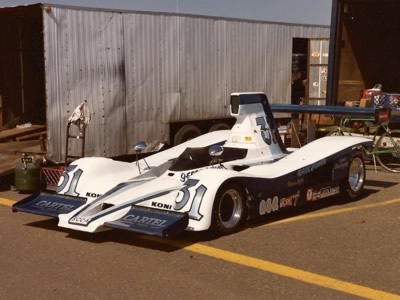 The smart Lola T332 of Gerre Payvis in the paddock at Edmonton in 1981. Copyright Brent Martin 2010. Used with permission.