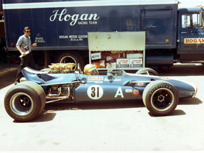 Chuck Dietrich in the Hogan Racing Lola T142 at Riverside in 1969. Copyright Gil Munz 2006. Used with permission.