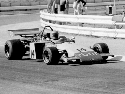 John McNicol in the side-radiator 400-17 at Kyalami in 1972. Copyright Michael Oliver 2004. Used with permission.