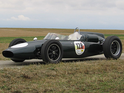 Eric Perrin's Cooper T53 at GP Rétro Curtilles in September 2018. Copyright Eric Perrin 2024. Used with permission.