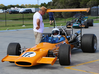 Tony Roberts in his McLaren M10A at Phillip Island in March 2016. Copyright Marcus Pye 2016. Used with permission.