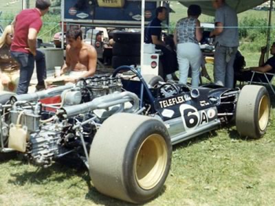 Steve Durst's Vulcan at Lime Rock in 1968 but wearing Teleflex sponsorship so probably a later meeting than the one shown above. Copyright Greg Rickes 2012. Used with permission.