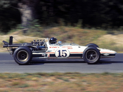 Lou Sell's Eagle at Lime Rock in 1968. Copyright Jeff Savage 2004. Used with permission.