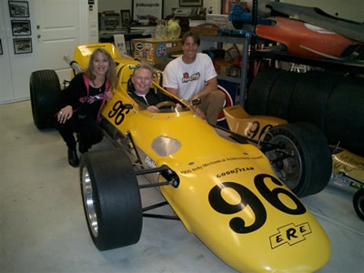 Greg Weld was reacquainted with the restored 1966 Eisert when he visited the Eisert family a few weeks after Jerry Eisert's death in March 2006. Pictured with his are Jerry's daughter Lorrie and son Mike. Copyright Sherry Schaeffer 2006. Used with permission.