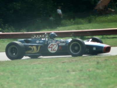 David Pabst's Lola T140 in the Badger 200 at Road America in 1968. Copyright Tom Schultz 2006. Used with permission.