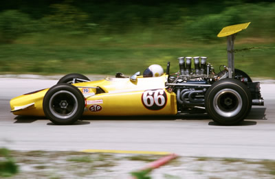 Dick Simon's Lola T142 at Road America in July 1969. Copyright Tom Schultz 2006. Used with permission.