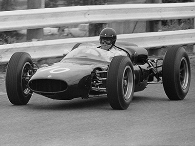 Don O'Sullivan in his second Cooper at Sandown Park on 27 February 1966. Copyright Mitchell Library, State Library of New South Wales. Used with permission.